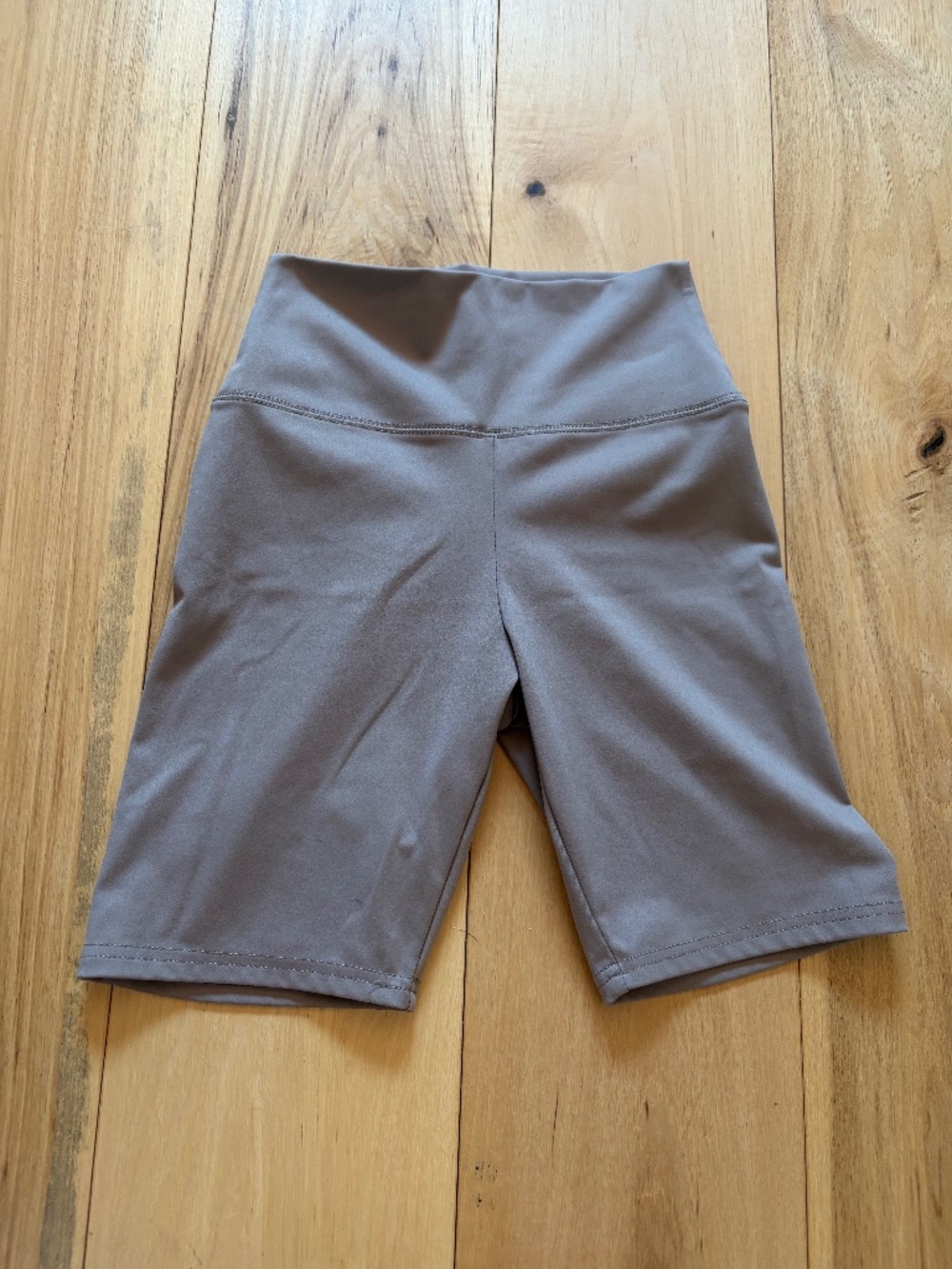 Garage Taupe Brown High Waisted Active Biker Shorts 7" Inseam XS